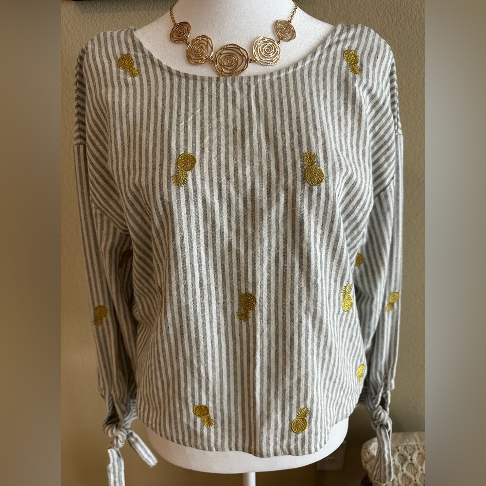 Ellison Women’s Pineapple Knitted Open Back Linen Top - Size M